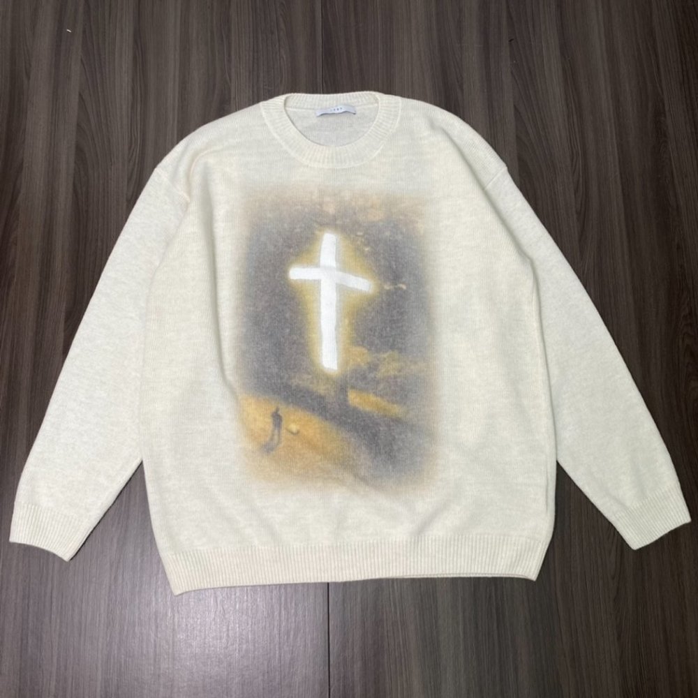 NWT size:S Cross Sweater 1989 ON GOD SWEATSHIRT - Picture 2 of 8